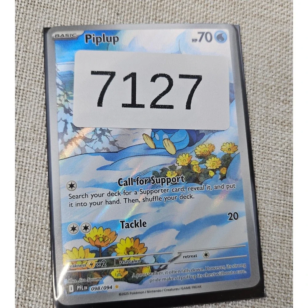 Pokemon Piplup Illustration Rare Prismatic Evolutions 098/094 Full Art Holo Card